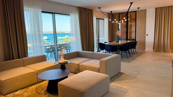 Premium Villa, 3 Bedrooms, Private Pool, Beachfront | Living area