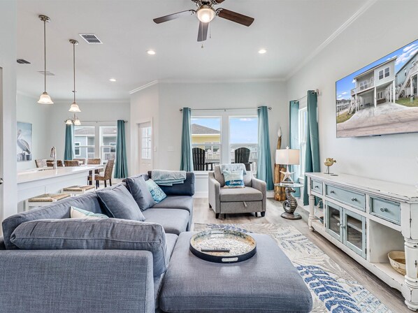 House, 3 Bedrooms | Living area | Smart TV, streaming services - Pelican Reef Or104 3 Bedroom Home by RedAwning (Rockport)
