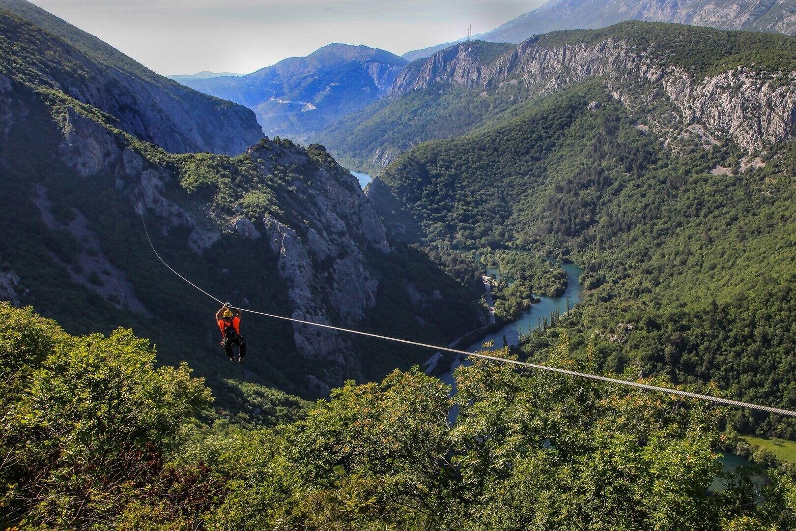 Try Zip-line above Cetina river in small town Omiš
