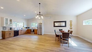 Oven, stovetop, dishwasher, coffee/tea maker