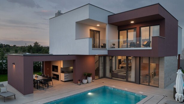 A heated pool - New Villa 55-Vrsi heated pool jacuzzi sauna bbq sea view (Vrsi)