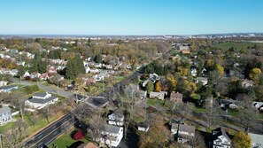 Aerial view - Centrally located modern 3 bedroom home with pool. Pet Friendly! (Syracuse)