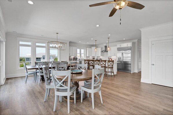 Dining - Waterfront Bliss: Luxe Retreat w/ Private Pool and Event Space! (North Topsail Beach)