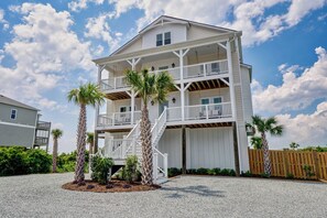 Exterior - Waterfront Bliss: Luxe Retreat w/ Private Pool and Event Space! (North Topsail Beach)