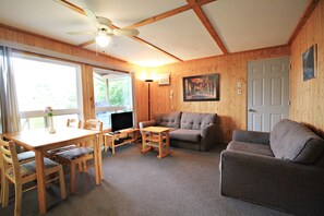 Fernseher, Kamin, DVD-Player