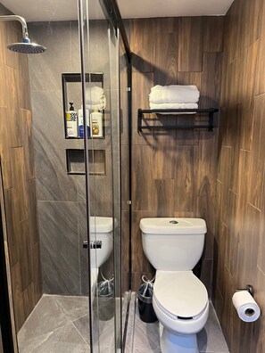 Dusche, Haartrockner, Handtücher