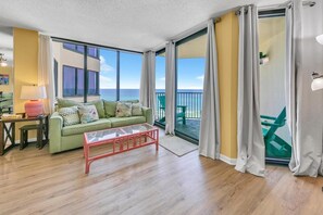 Condo, 1 King Bed with Sofa bed (Sunbird 906W) | Living area | TV - Sunbird 906w (Panama City Beach)