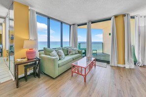 Condo, 1 King Bed with Sofa bed (Sunbird 906W) | Living area | TV - Sunbird 906w (Panama City Beach)