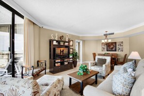 Condo, Multiple Beds (Surfside Resort #505) | Living area | TV - Surfside Resort #505 (Miramar Beach)
