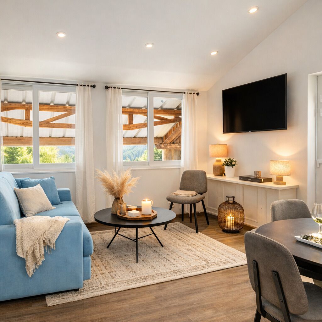 Basic-Apartment, 1 Queen-Bett | Wohnbereich