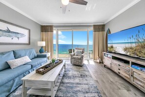 Condo, 1 King Bed with Sofa bed (Boardwalk 2005) | Living area | TV - Boardwalk 2005 (Panama City Beach)