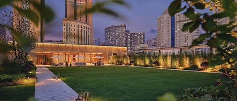 Outdoor banquet area