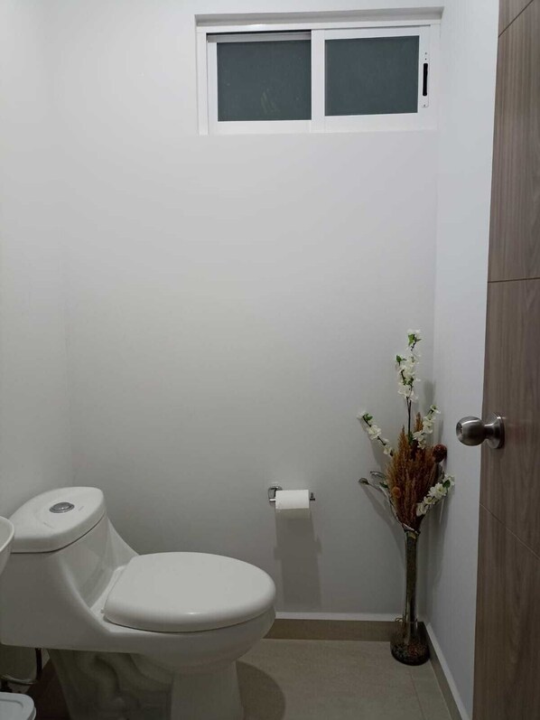 Serviettes fournies, savon, papier toilette