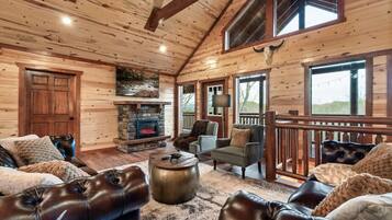 Smart TV, fireplace, video games, DVD player