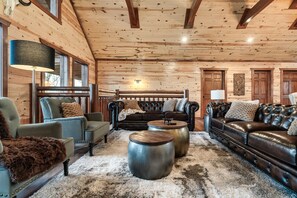 Smart TV, fireplace, video games, DVD player