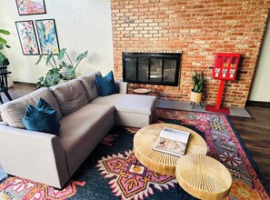 TV, fireplace, books, offices - Family Home with Private Hot Tub (Oklahoma City)