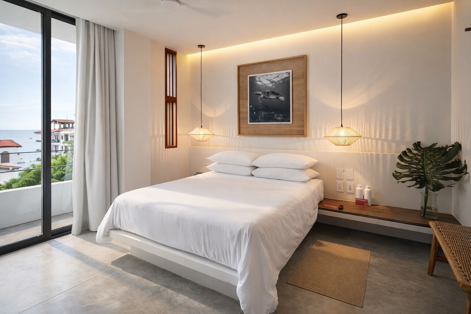 Chambre Deluxe, 1 grand lit (Tryst Queen) | Draps en coton égyptien, literie de qualité supérieure, minibar