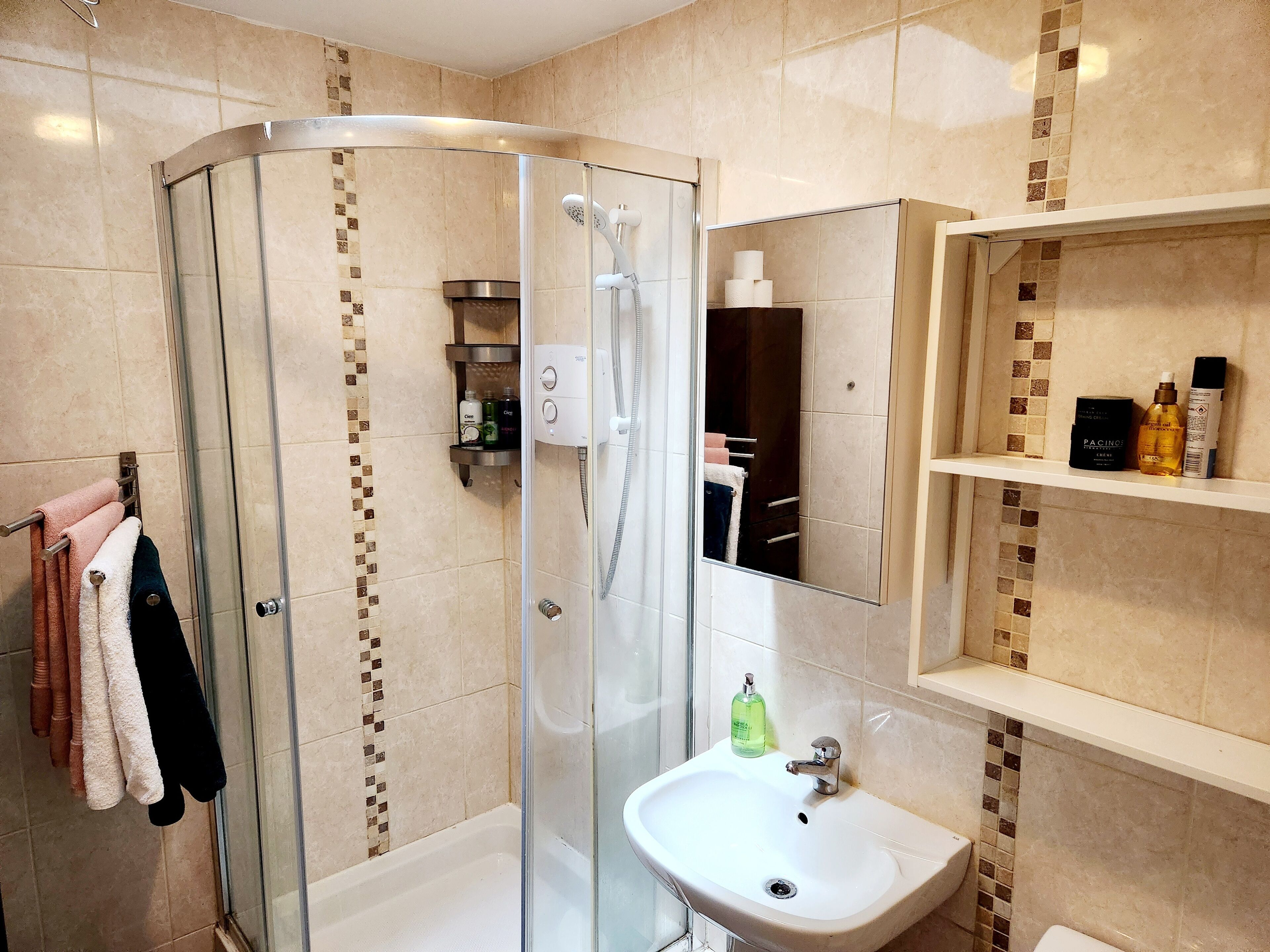 Eco-friendly toiletries, hair dryer, towels, soap