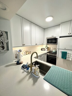 Fridge, microwave, oven, stovetop - Beautiful/relaxing 1br/1bath renovated Tennis Villa condo at Ocean Creek Resort (Myrtle Beach)