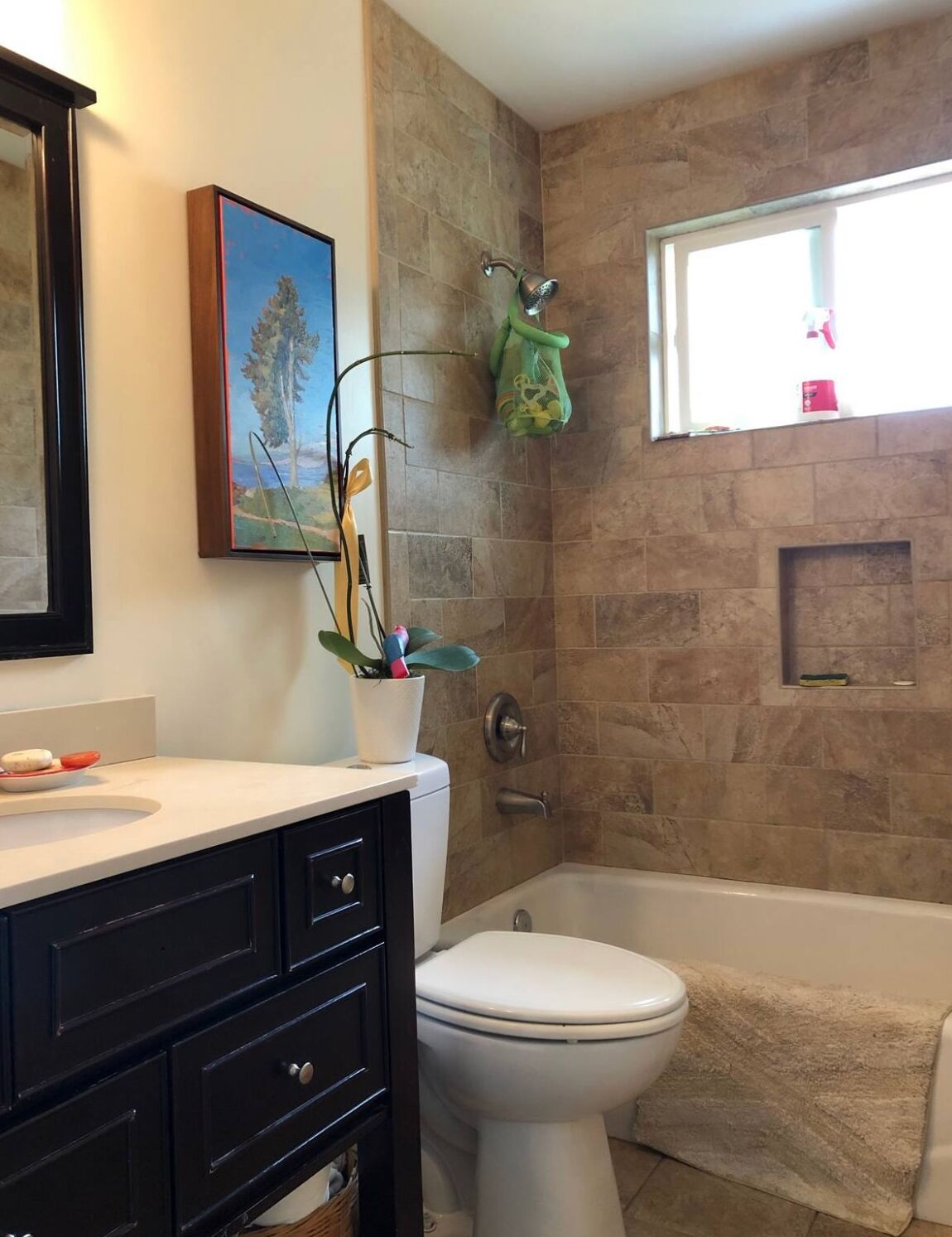 Shower, towels, soap, shampoo