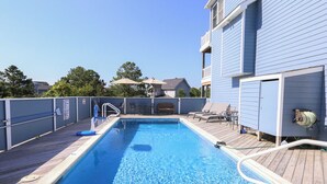 Pool - Sunset Views, 7 BR Soundside home with pool and hot tub! (Duck)