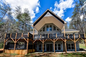 Exterior - Secluded 2-story home with private hot tub, game room, fireplace, firepit, decks (Blairsville)
