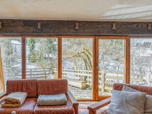 TV, fireplace, DVD player, stereo