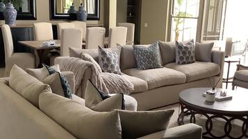 Exclusive Villa | Living area | 60-inch Smart TV with digital channels, Netflix, streaming services