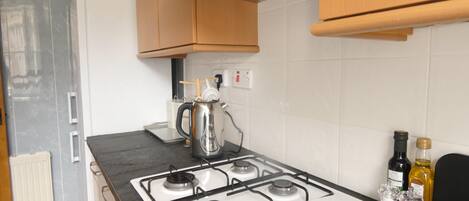 Apartment | Private kitchen | Fridge, microwave, oven, stovetop