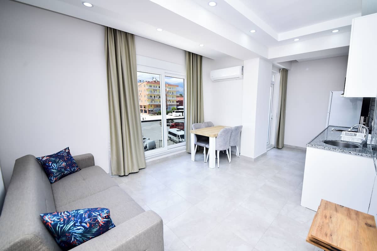 Basic Apartment | Private kitchen | Fridge, stovetop, dishwasher, cookware/dishes/utensils