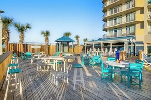 Outdoor dining - OceanFront Refreshed King Suite Pools&HotTub&LzyRiver (North Myrtle Beach)