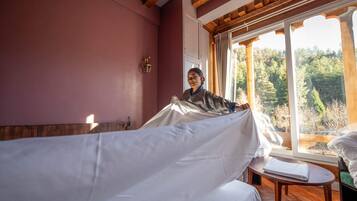 Phòng Deluxe, quang cảnh núi | Bộ trải giường bằng vải cotton Ai Cập, bộ đồ giường cao cấp