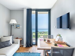 Apartment, Sea View-OLIVE | Living area | Smart TV - Rust House (Ayvacik)