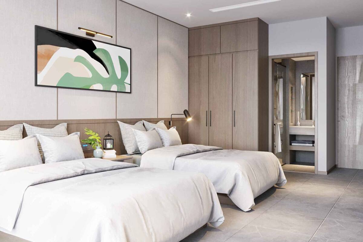 Luxury Suite | Premium bedding, memory-foam beds, desk, laptop workspace