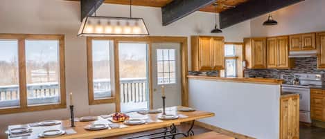 Classic Chalet, Multiple Bedrooms, Non Smoking | Private kitchen | Full-size fridge, microwave, oven, stovetop
