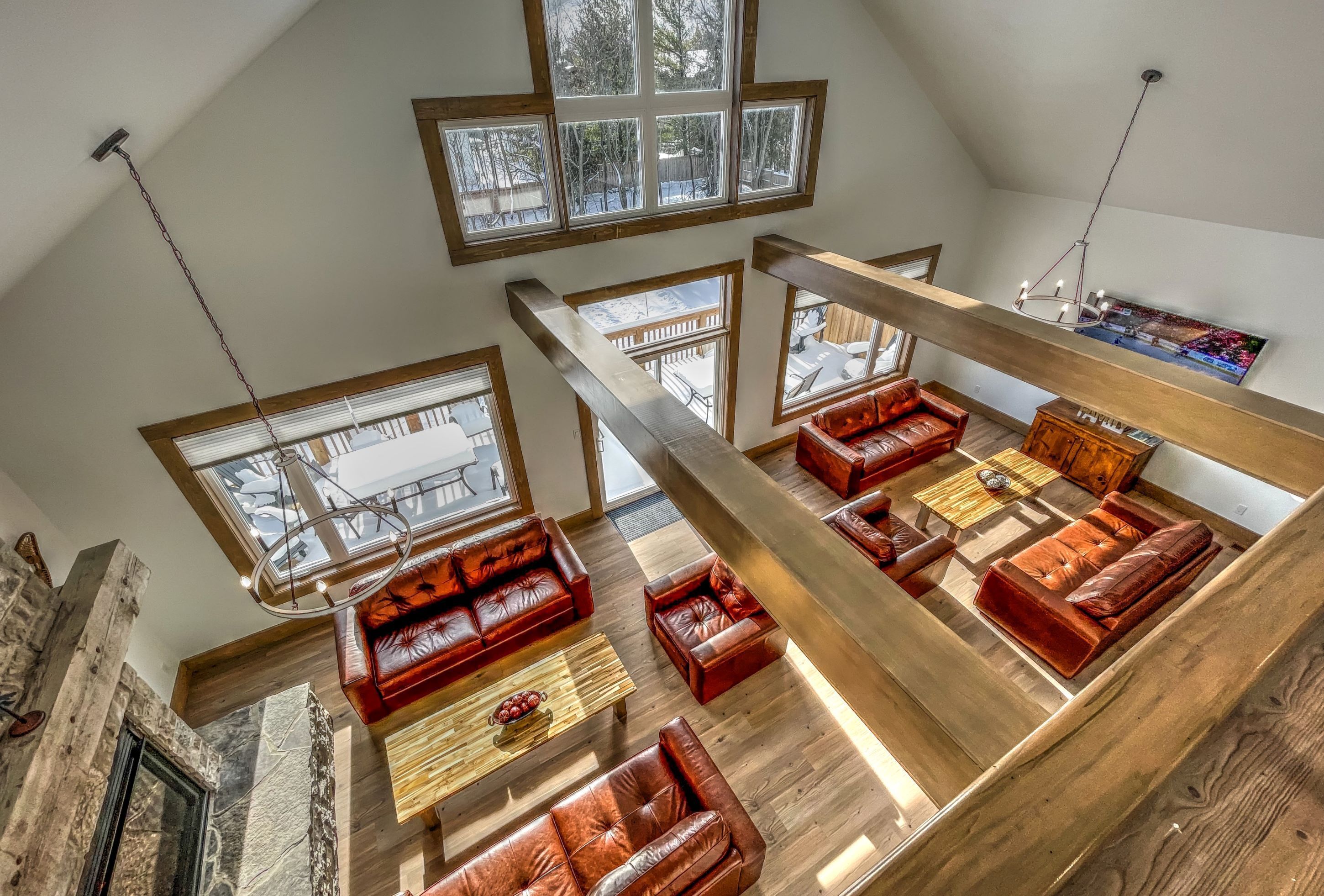 Luxury Chalet, Multiple Bedrooms, Mountain View | Living area | 40-inch LED TV with cable channels, fireplace