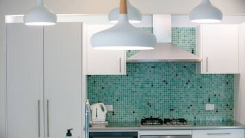 Microwave, dishwasher, toaster, cookware/dishes/utensils