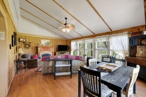 TV, fireplace, DVD player