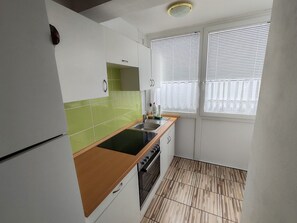 Fridge, oven, cookware/dishes/utensils - Two Bedroom Apartment (Portoroz)