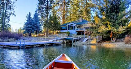 Luxury CDA downtown Fernan lakefront retreat dock teepee spa sauna game room