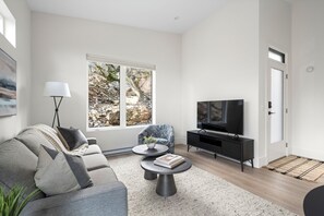 Smart TV, books, video library, stereo