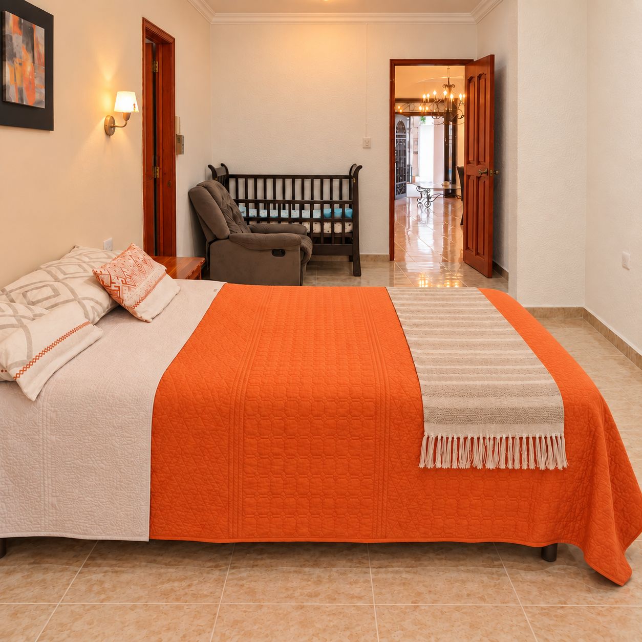 4 bedrooms, iron/ironing board, WiFi (free), bed sheets