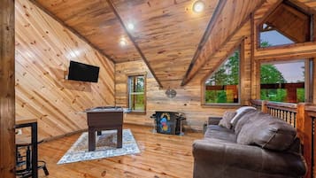 Fireplace, foosball, table tennis