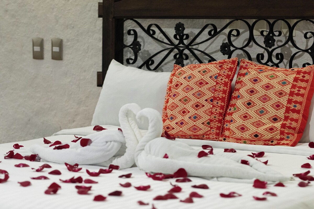 Down duvets, Select Comfort beds, blackout curtains