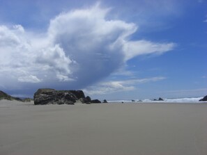 On the beach - Ocean Front Luxury Home, 3 enSuites, Hot Tub! Pets OK! Golf! Incredible Views! (Bandon)