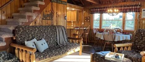 Smart TV, fireplace, DVD player