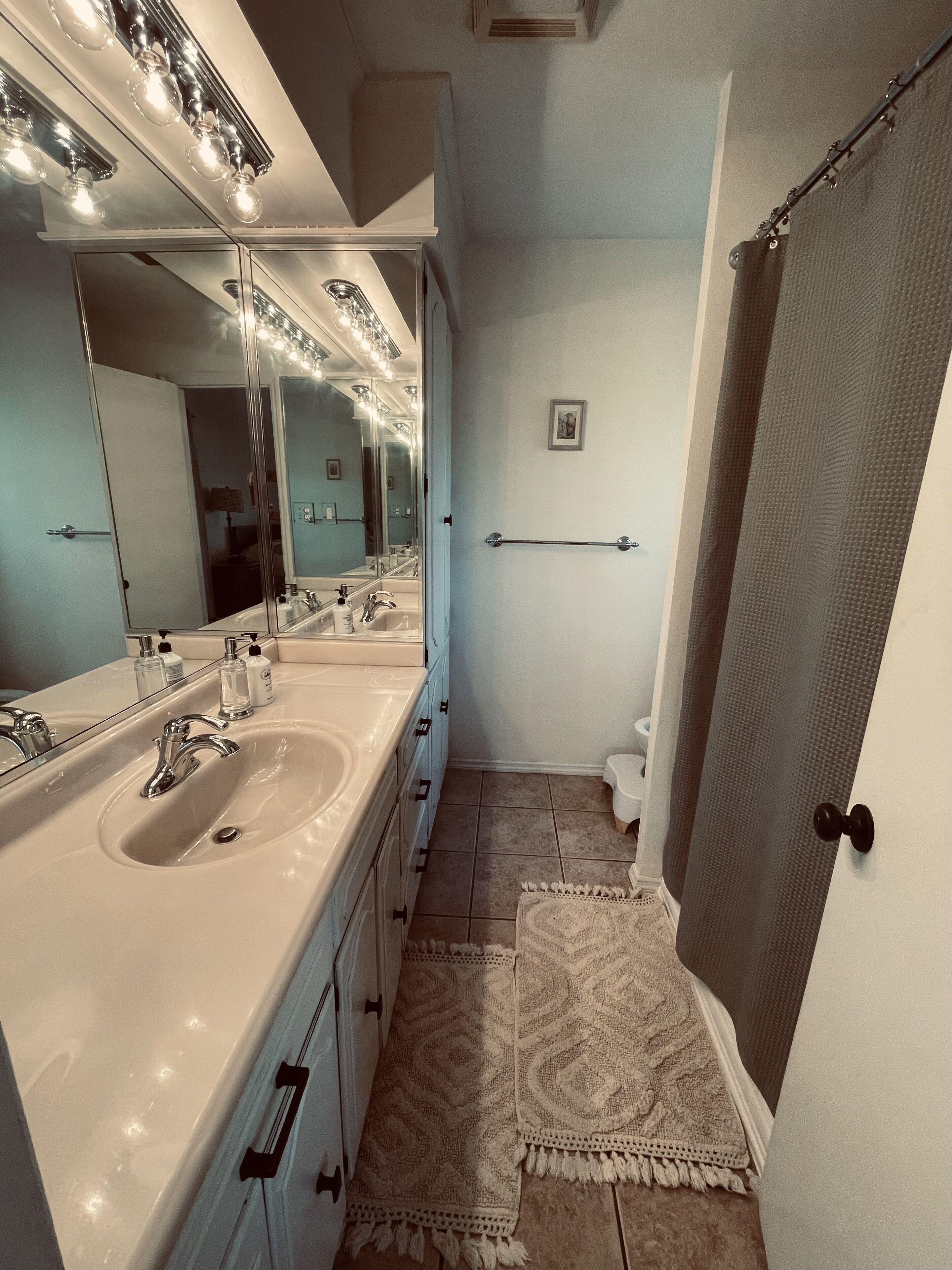Towels, soap, shampoo, toilet paper