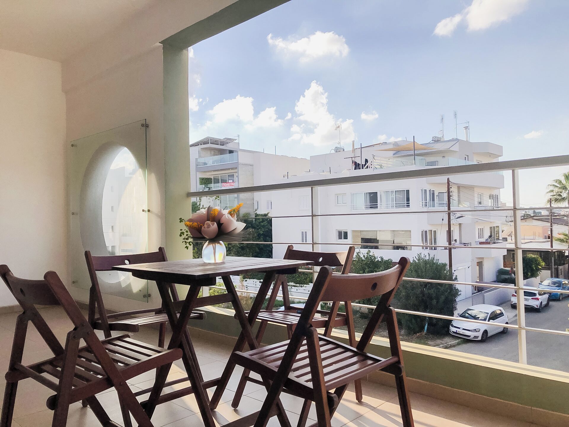 Outdoor spacious balcony.