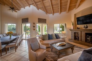 Smart TV, fireplace, printers