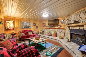 Fireplace, books - Cozy Hiltons Apartment w/ Fireplace & River Access (Hiltons)